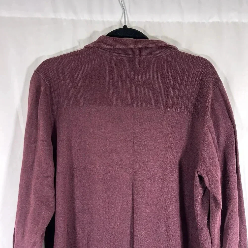 Banana Republic Sweater Men's Medium Burgundy Silk Cashmere Luxe Yarn Mock Neck